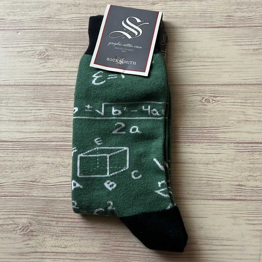SockSmith Graphic Cotton Crew in Math (B2)